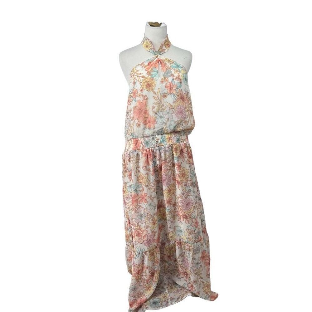 Maurice’s‎ White Pastel Floral Halter Neck Summer Dress Sz XL Women’s NWOT
